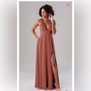 Kennedy Blue Dress Terracotta Color